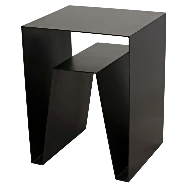 Quintin Black Metal Rectangular Side Table