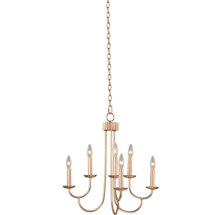 Kiera 6 - Light Steel Dimmable Classic / Traditional Chandelier