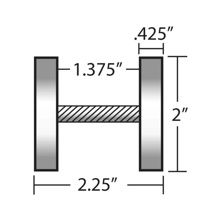 2 in 2-Sided Dual Mount Cabinet Knob for Wood or Glass Doors