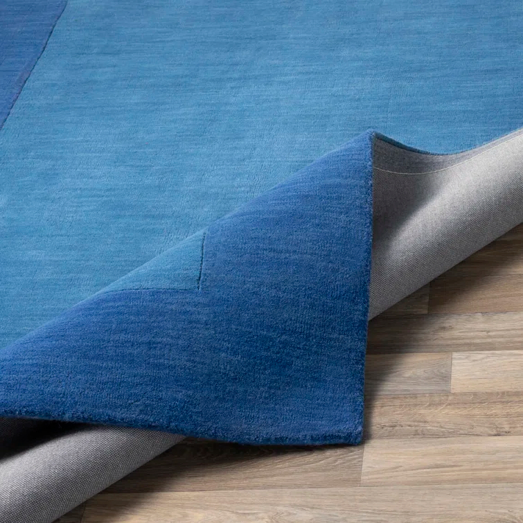 Mystique Hand Loomed Wool Area Rug in Dark Blue