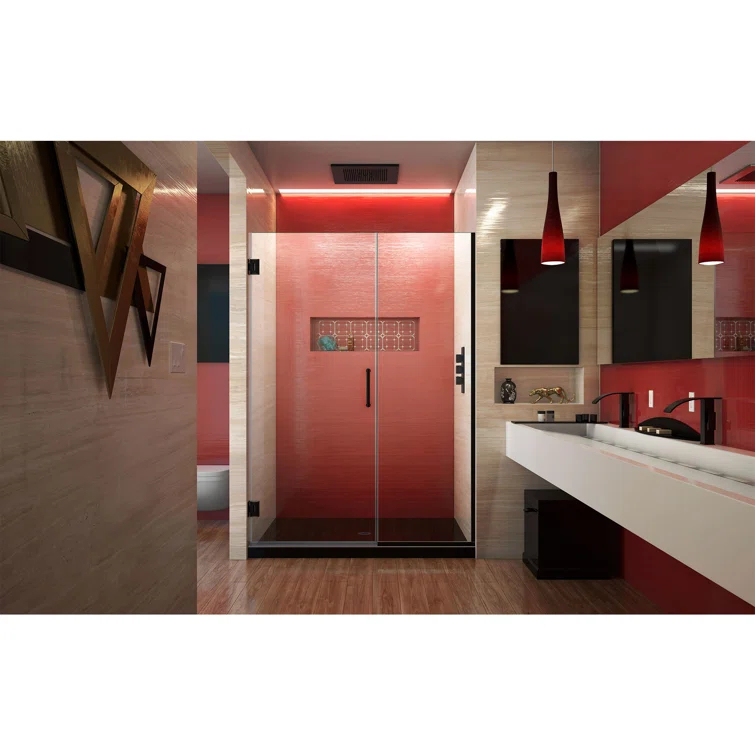 Unidoor Plus 47" W x 72" H Pivot Frameless Shower Door with ClearMax™ Technology