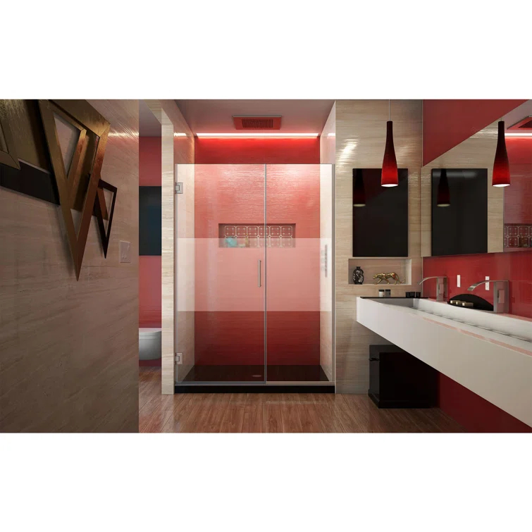 Unidoor Plus 46" W x 72" H Pivot Frameless Shower Door with ClearMax™ Technology