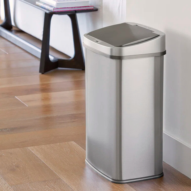 Nine Stars 13.2 Gallon Stainless Steel Motion Sensor Trash Can