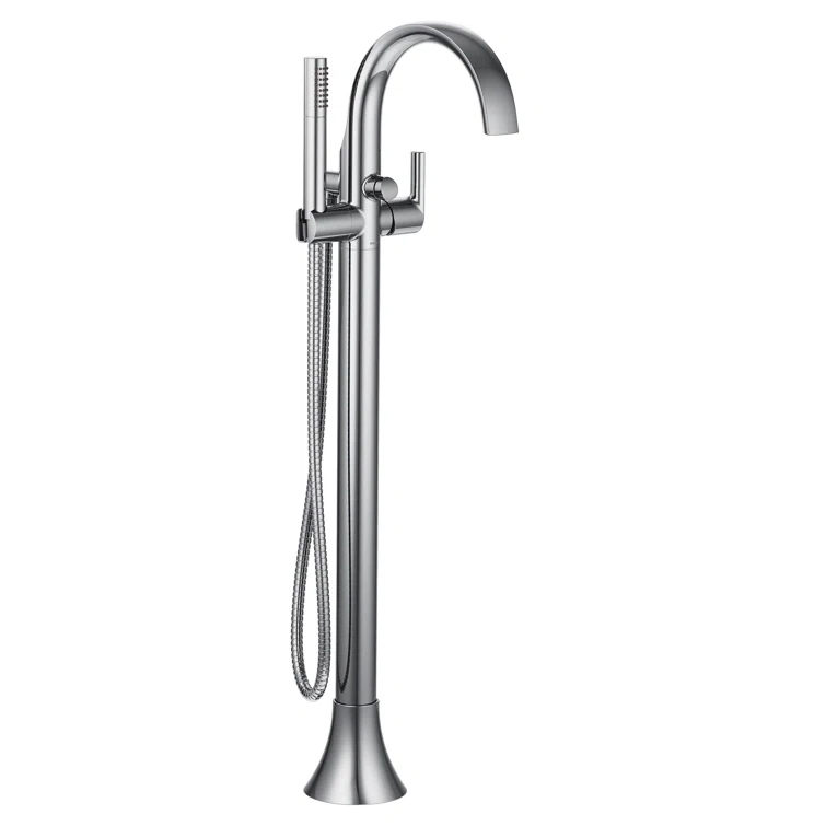 Moen Doux Single Handle Floor Mounted Freestanding Tub Filler with Handshower