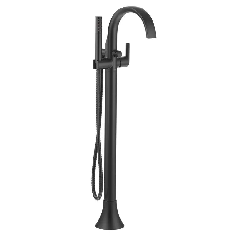 Moen Doux Single Handle Floor Mounted Freestanding Tub Filler with Handshower