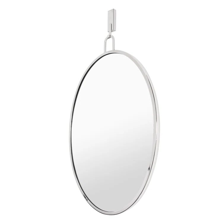 Rectangular Silver Polished Nickel Bathroom Wall Mirror