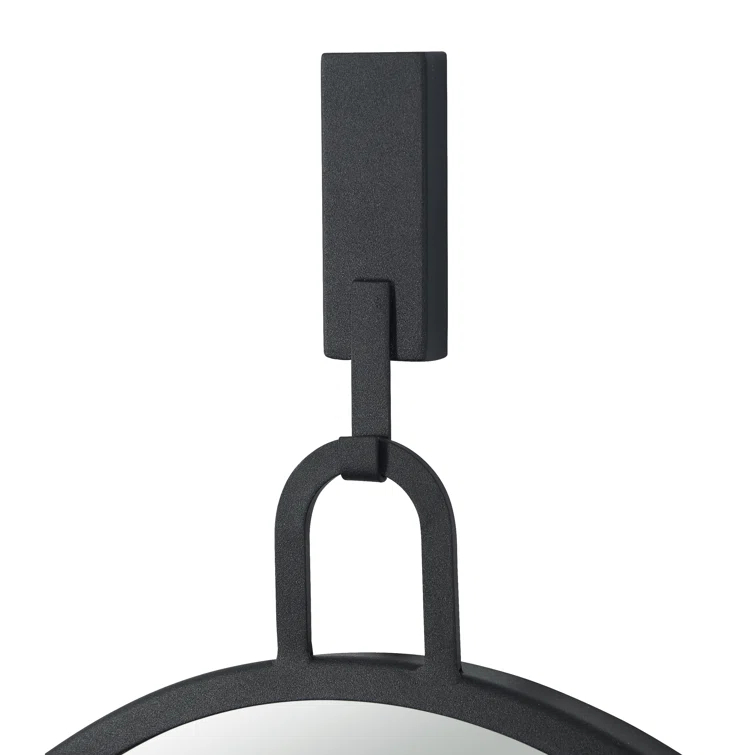 Oval Black Metal Frame Bathroom Wall Mirror