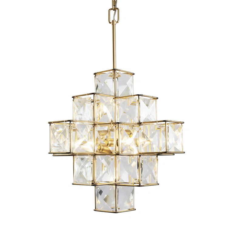 Elegant Calypso Gold Crystal Chandelier with Adjustable Chain