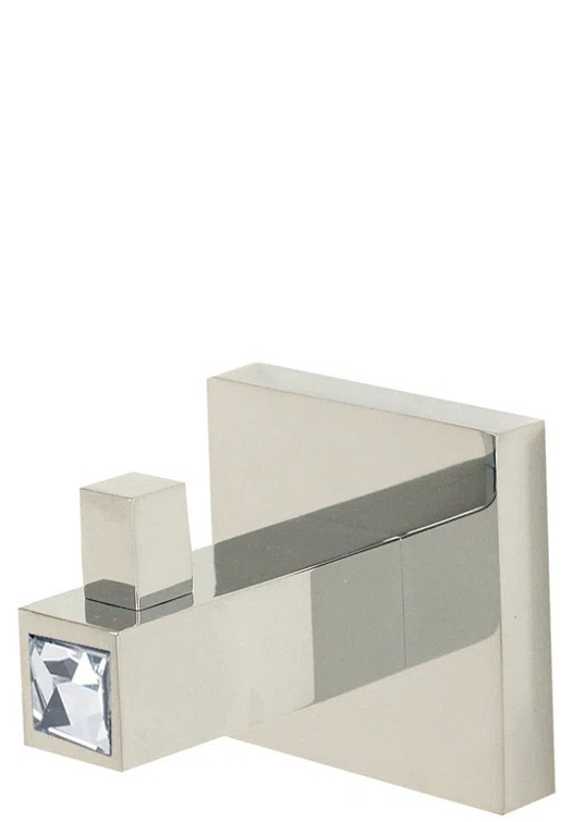 Polished Chrome Crystal Wall Mounted Robe Hook