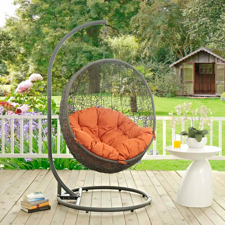 Modway Hide Outdoor Patio Swing Chair With Stand