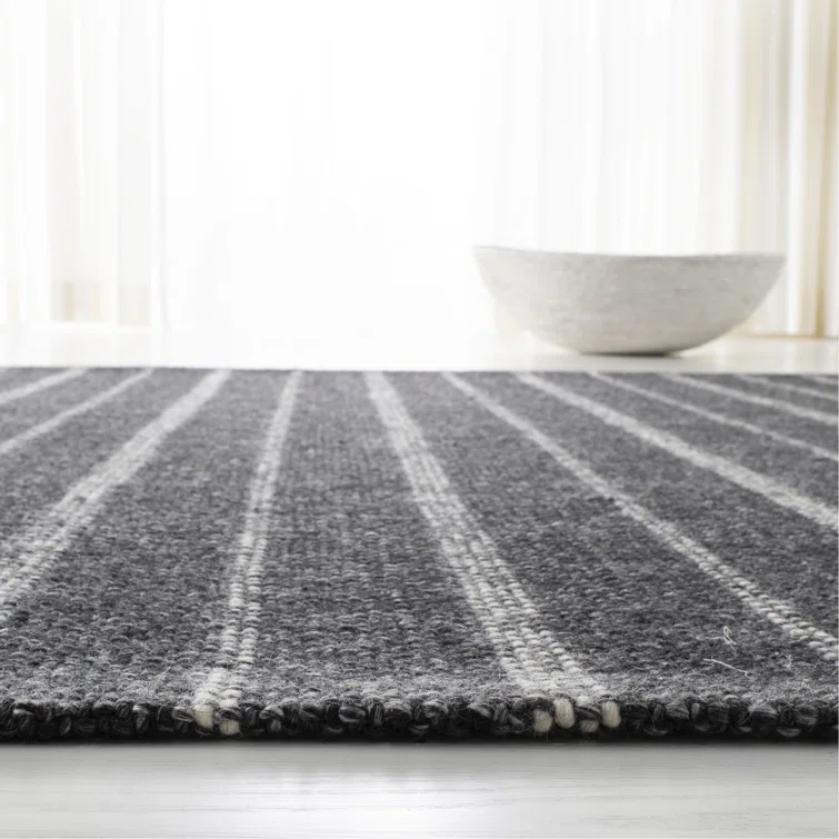 Miles Lauren Ralph Lauren Hand Woven Wool, Viscose Striped Rug