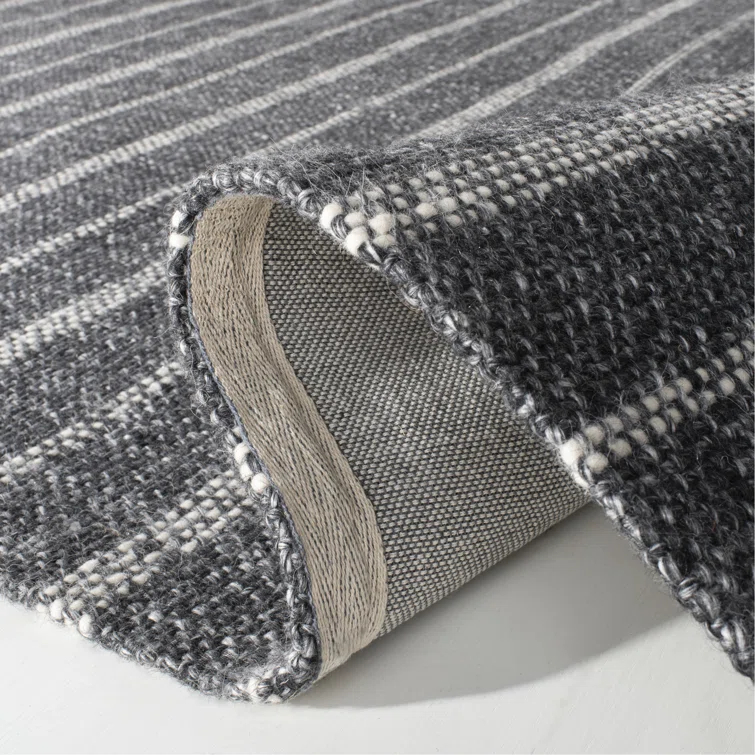 Miles Lauren Ralph Lauren Hand Woven Wool, Viscose Striped Rug