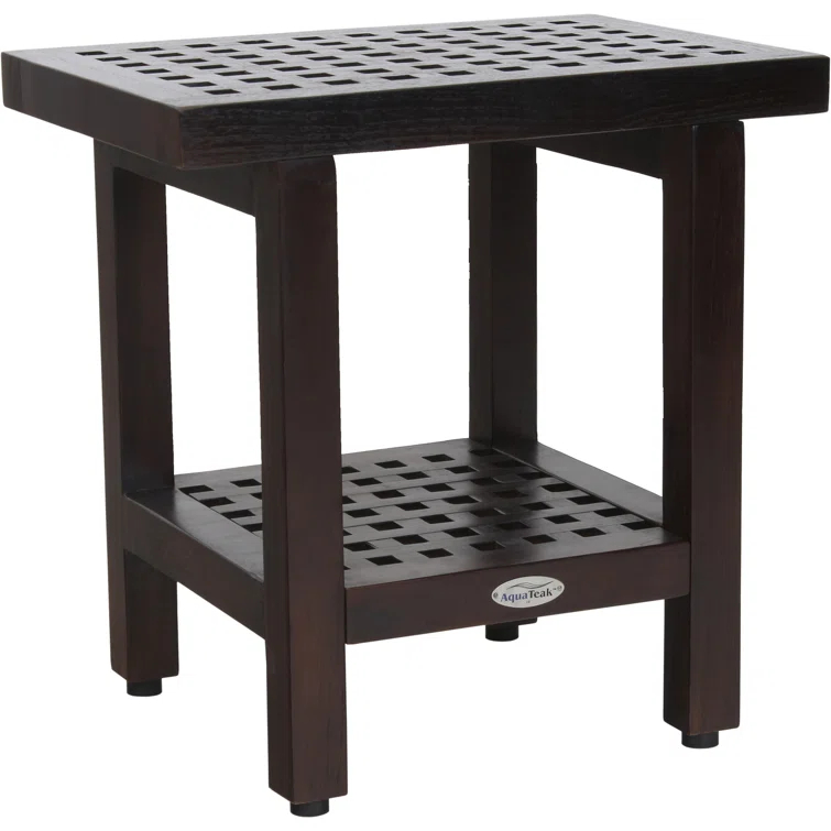 Aqua Teak Grate 18'' W Teak Shower Bench