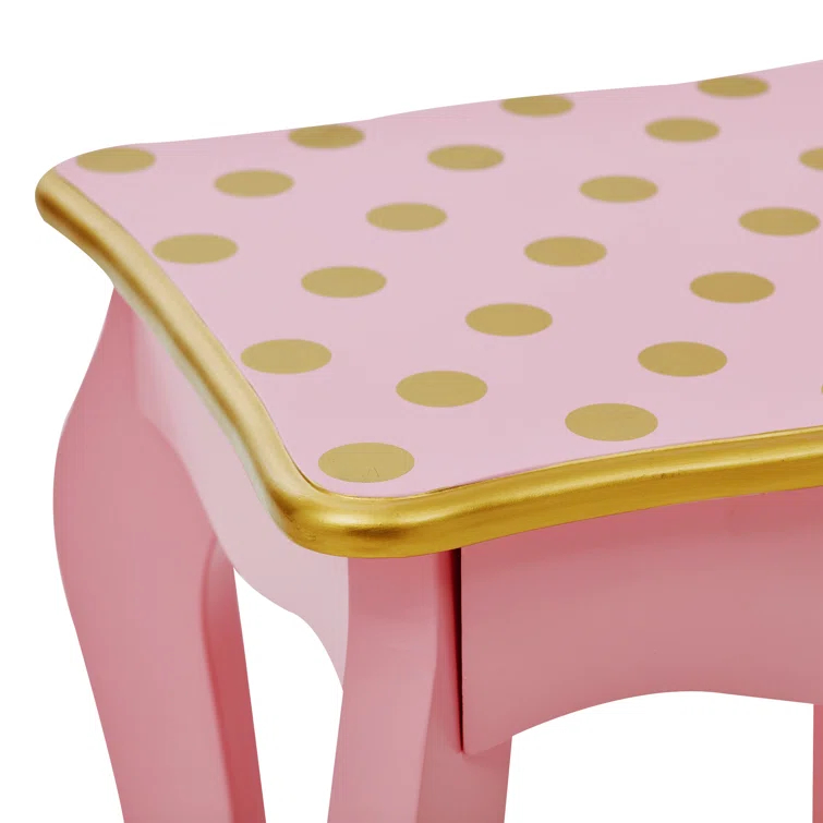 Teamson Kids Gisele Wooden Polka Dot 2-pc. Play Vanity for Accessories