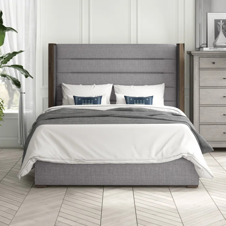 Grasser Upholstered Wingback Bed