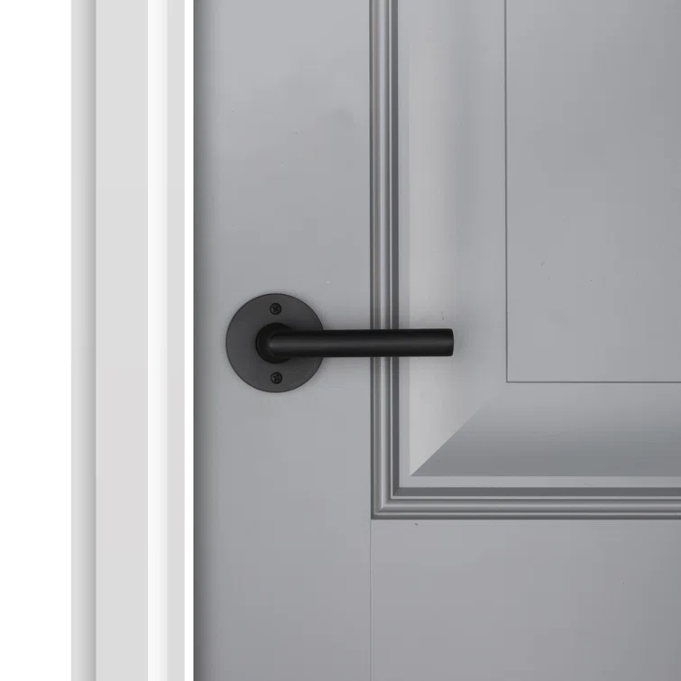 Satin Black Solid Brass Contemporary Round Lever Handle