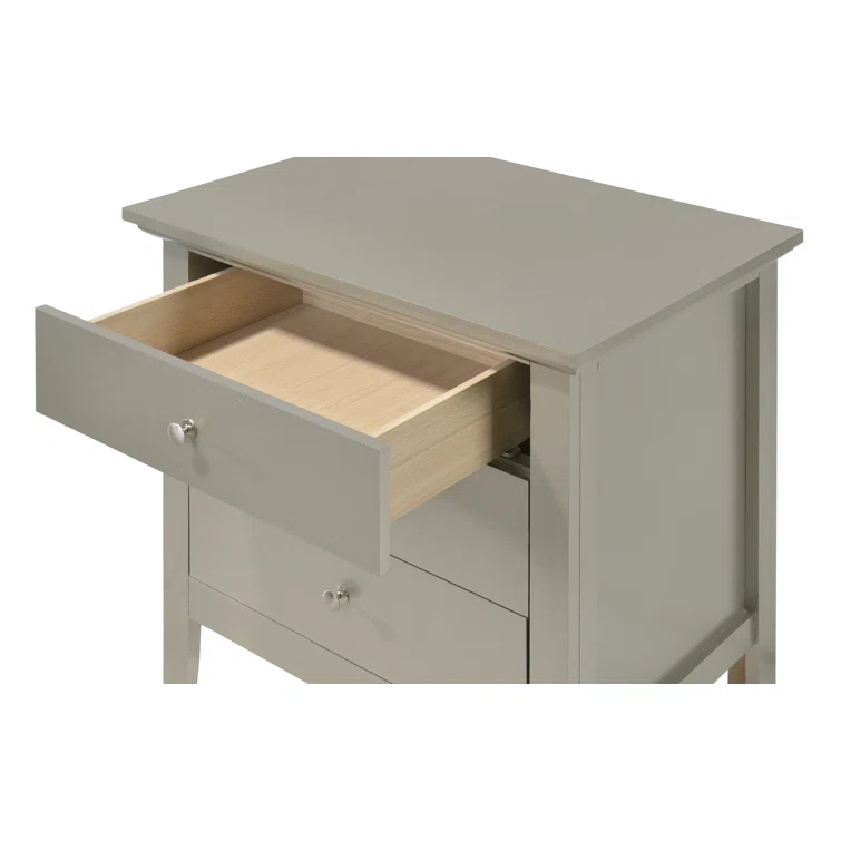 Hammond 3 - Drawer Nightstand Bed Side Table Wood Nightstand Small Bedside Table And Dresser
