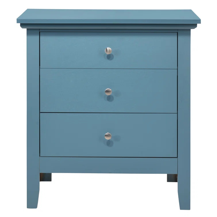 Hammond 3 - Drawer Nightstand Bed Side Table Wood Nightstand Small Bedside Table And Dresser