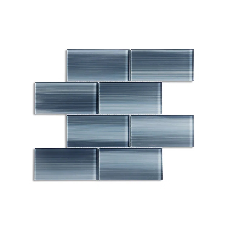 Premium Hand Painted 3" x 6" Straight Edge Glass Mosaic Subway Tile