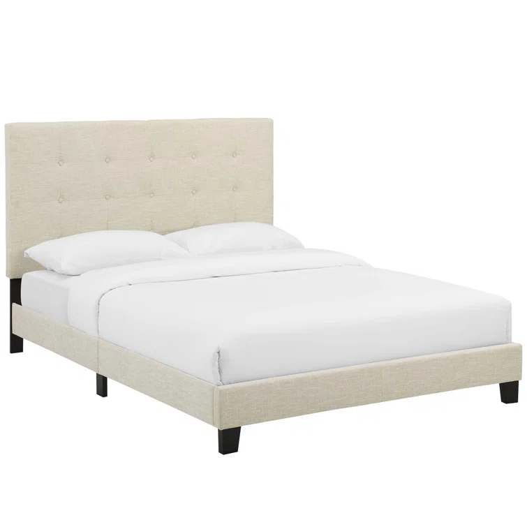 Modway Melanie Tufted Button Upholstered Fabric Platform Bed