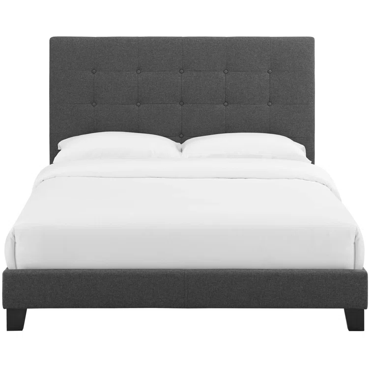 Modway Melanie Tufted Button Upholstered Fabric Platform Bed