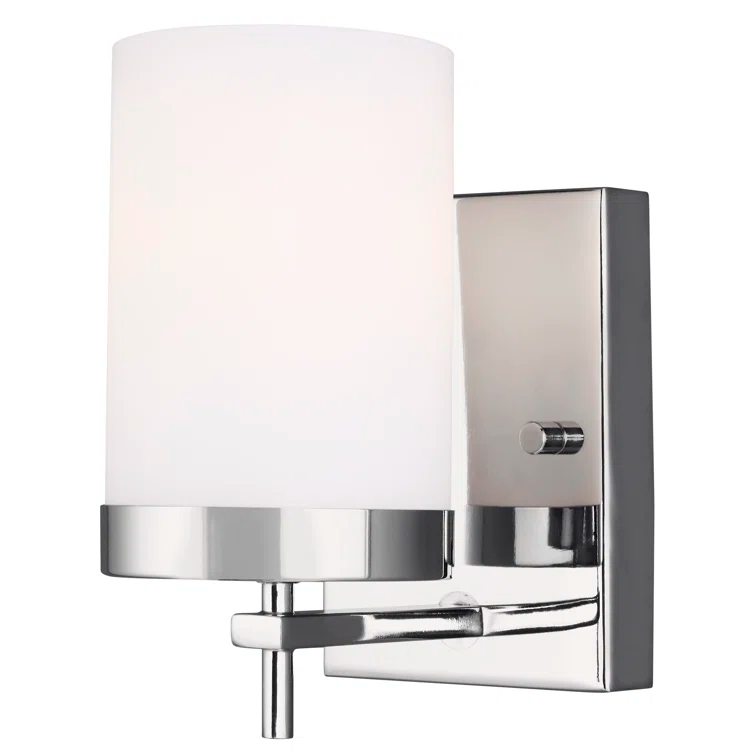 Zire Minimalist Chrome Cylinder Wall Sconce, Direct Wired