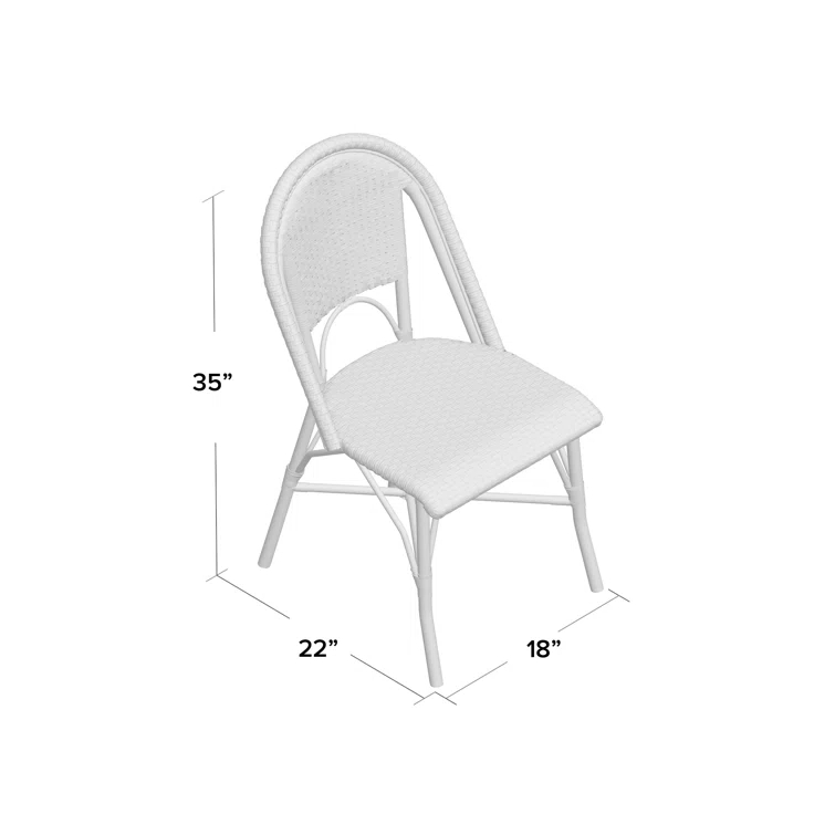 Casidy Polyethylene (PE) Wicker Wicker Outdoor Dining Side Chair