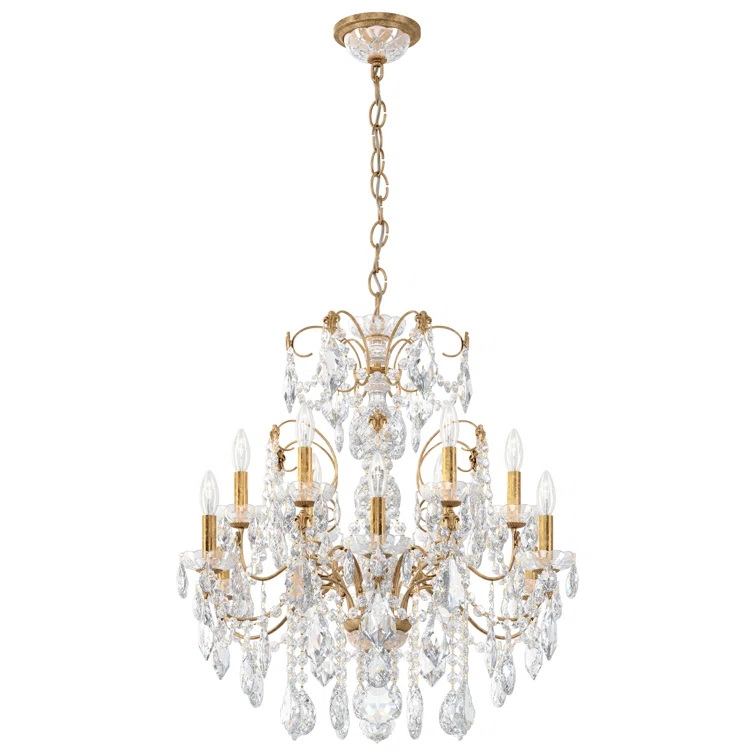 Century 12 - Light Glass Dimmable Classic / Traditional Chandelier