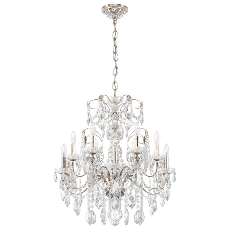 Century 12 - Light Glass Dimmable Classic / Traditional Chandelier