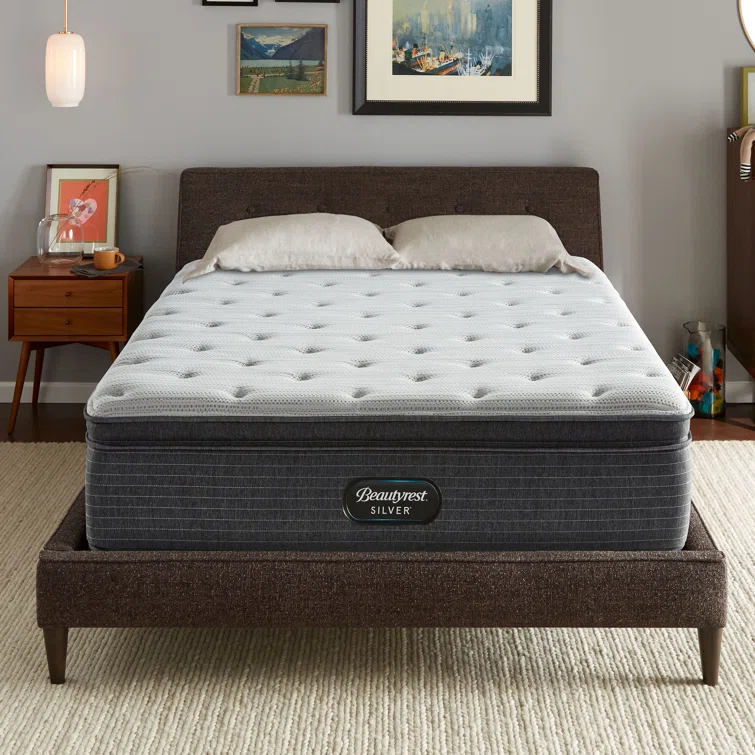 Beautyrest Silver BRS900 Plush Pillow Top 15.25" Innerspring Mattress and Box Spring Set