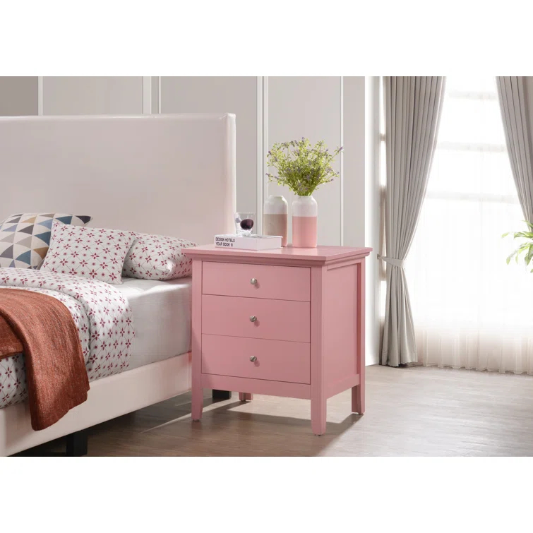 Hammond 3 - Drawer Nightstand Bed Side Table Wood Nightstand Small Bedside Table And Dresser