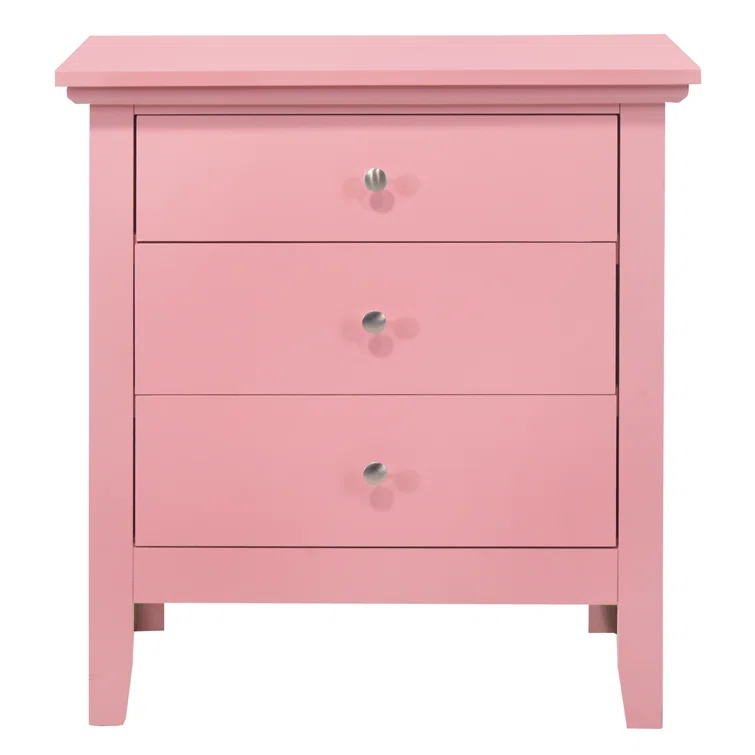 Hammond 3 - Drawer Nightstand Bed Side Table Wood Nightstand Small Bedside Table And Dresser