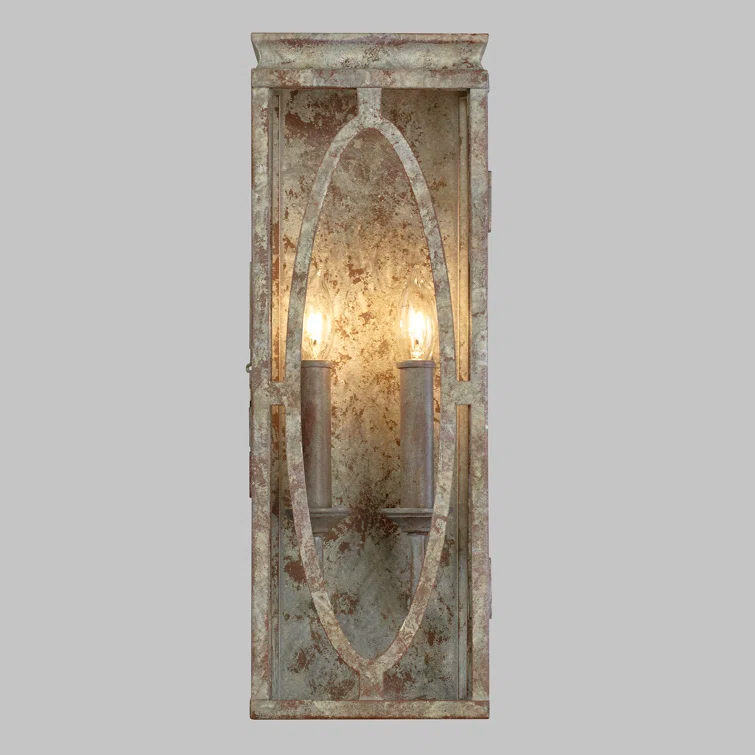 Patrice Deep Abyss 2-Light Rectangular Wall Sconce with Clear Panels