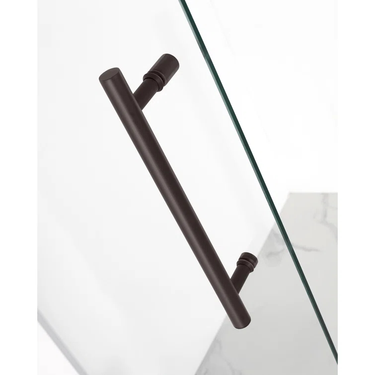 Nautis 72" H Hinged Frameless Shower Door