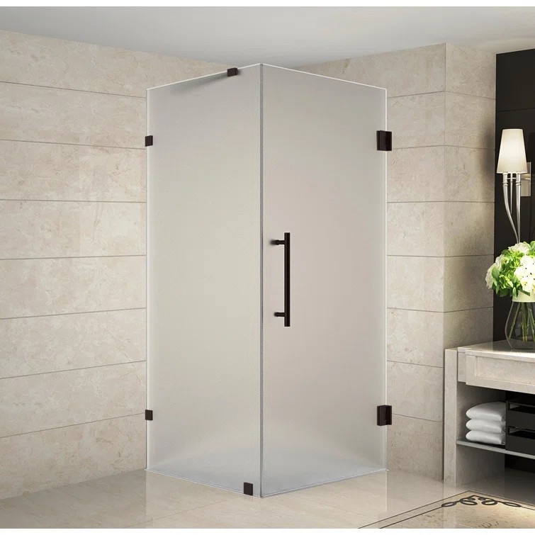 Aquadica Frameless 30" x 72" Square Hinged Shower Enclosure