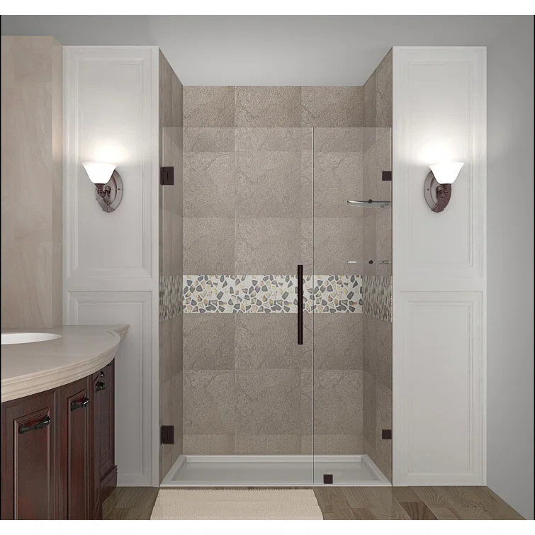 Nautis GS 59.25" - 60.25" x 72" Hinged Frameless Shower Door
