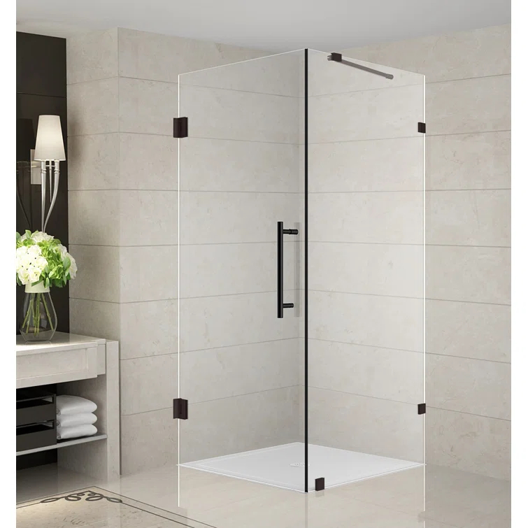 Aston Aquadica Frameless 30" x 72" Square Hinged Shower Enclosure SEN988-NBR-30-10