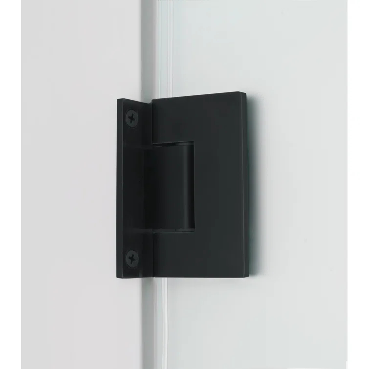 Kinkade XL 32.75"-33.25" W x 80" H Hinged Frameless Shower Door with Ultra-Bright Frosted Glass