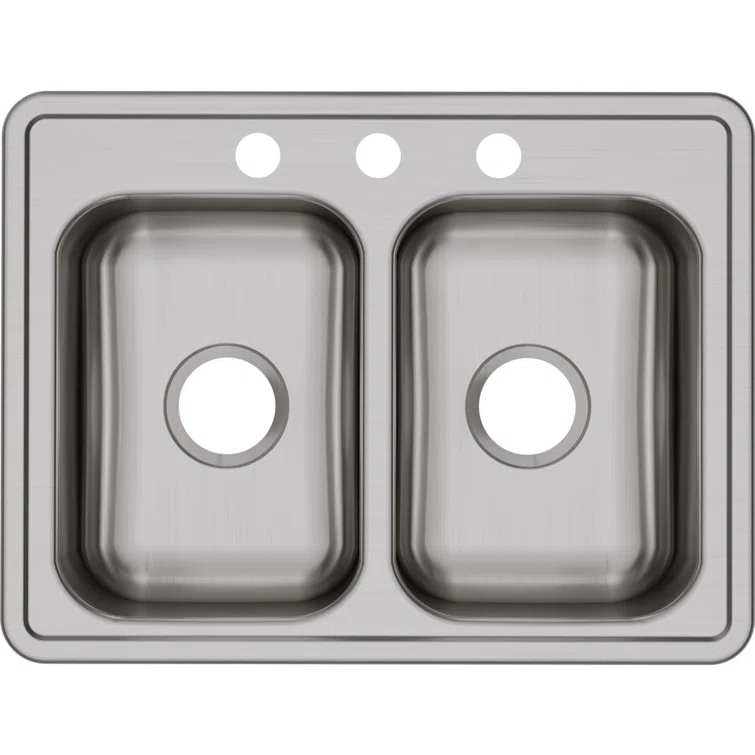 Dayton 25" L x 19" W Double Basin Drop-In Kitchen Sink