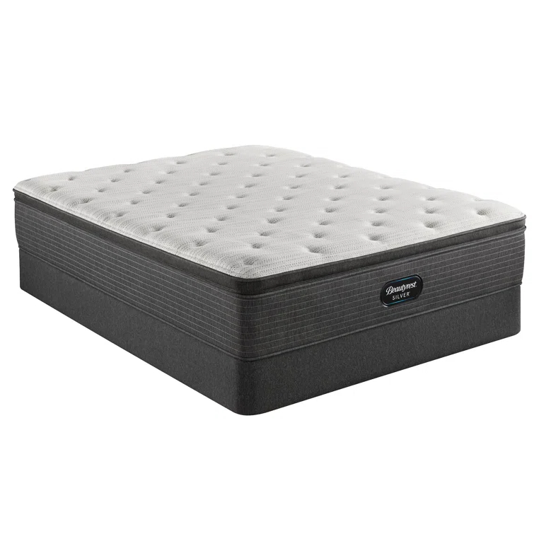 Beautyrest Silver BRS900 Plush Pillow Top 15.25" Innerspring Mattress and Box Spring Set