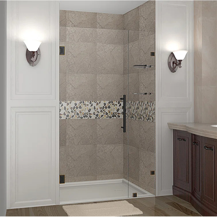 Nautis GS 36 x 72 Hinged Completely Frameless Shower Door