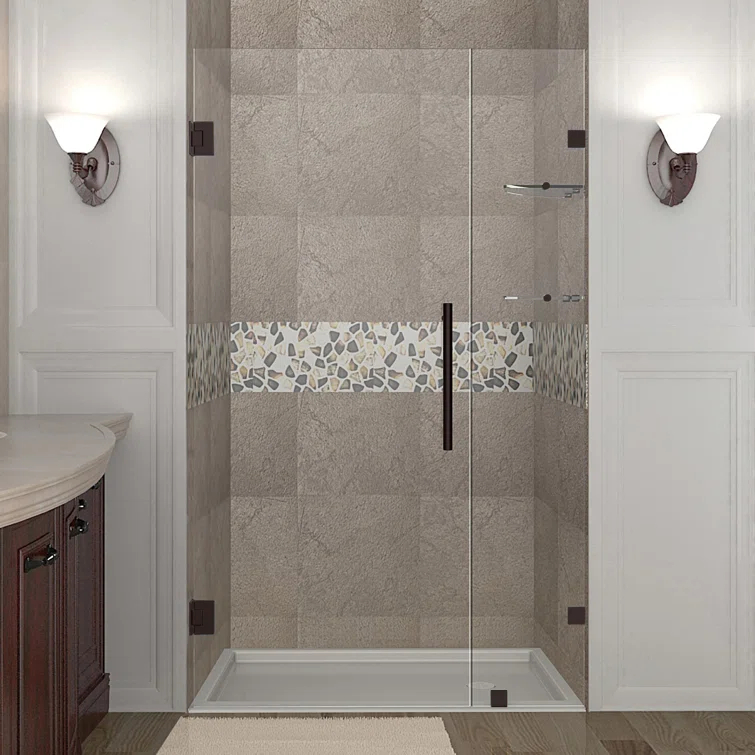 Nautis GS 36 x 72 Hinged Completely Frameless Shower Door