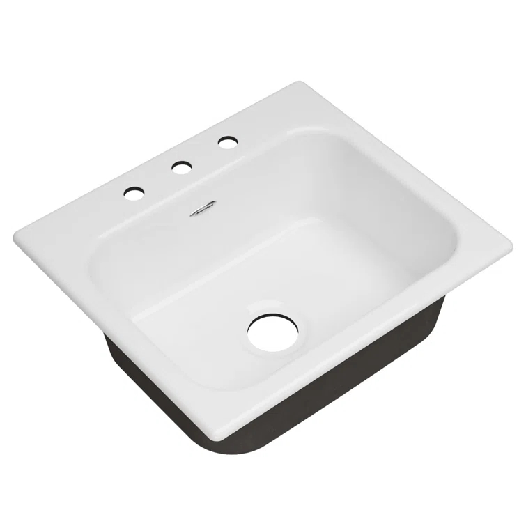 American Standard 77SB25223.308 Quince 25'' L Drop-In Single Bowl Cast Iron Kitchen Sink