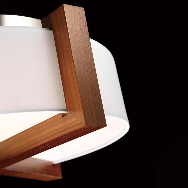 Ernie Single Light Linen LED Flush Mount