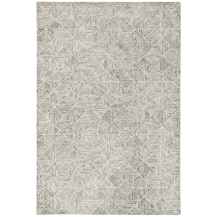 SAFAVIEH Abstract Brock Geometric Area Rug, Green/Ivory, 5' x 8'