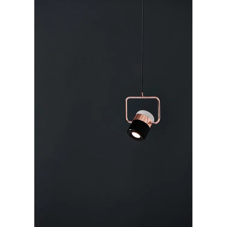 Ling Matte Black LED Glass Pendant Light - 7" W x 4.5" H