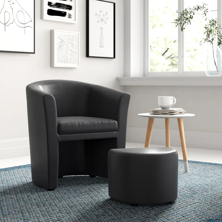 Modway Divulge Modern Leatherette Armchair and Ottoman