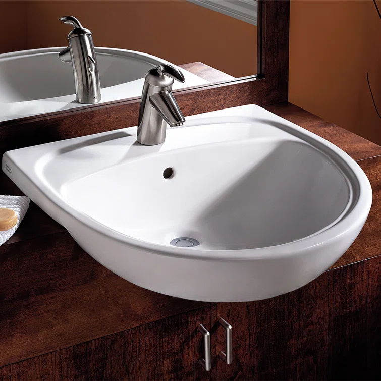 American Standard Mezzo 21.5'' Ceramic Circular Bathroom Sink with Overflow
