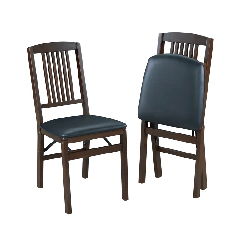 Stakmore Simple Mission Vinyl Padded Folding Chair (Set of 2)