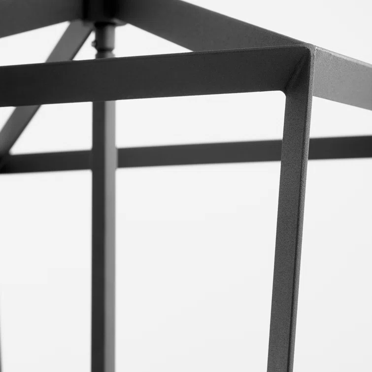 Hyperion 4 - Light Iron Lantern Geometric Chandelier